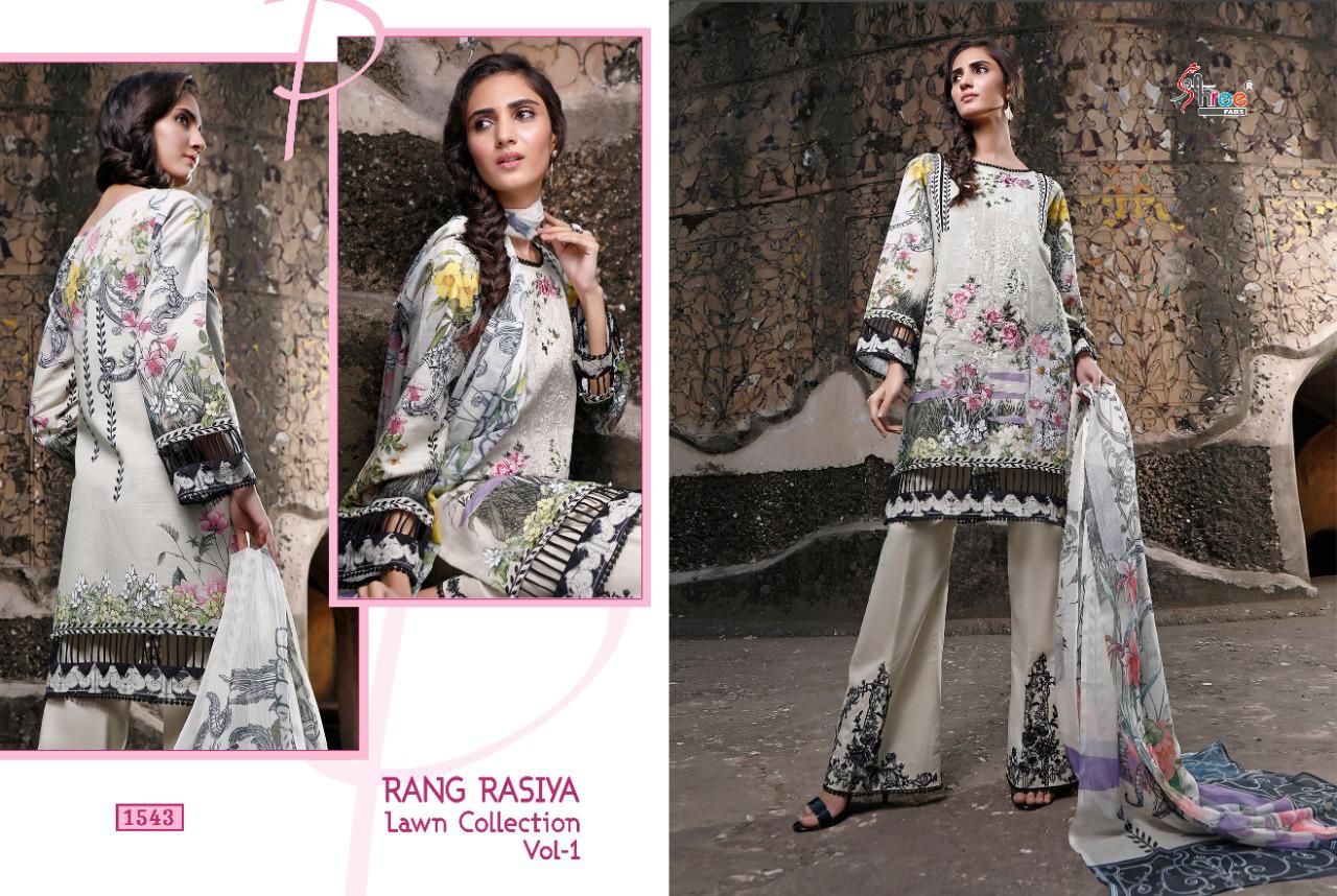 shree fab rangrasiya lawn collesction vol 1 cotton attrective print cotton dupatta salwar suit catalog