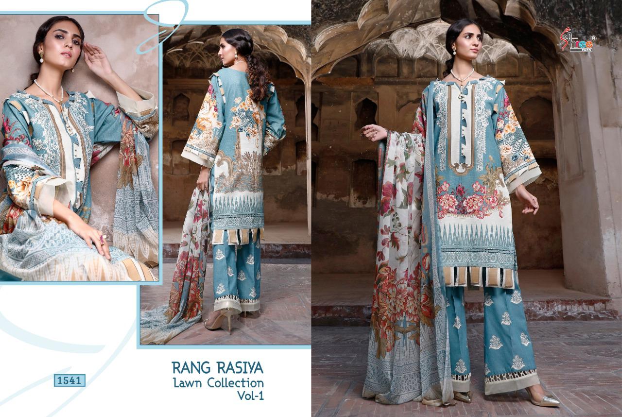 shree fab rangrasiya lawn collesction vol 1 cotton attrective print cotton dupatta salwar suit catalog