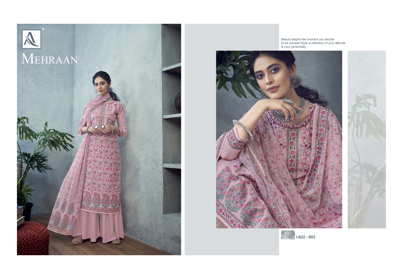 alok suit mehraan muslin exclusive print salwar suit catalog