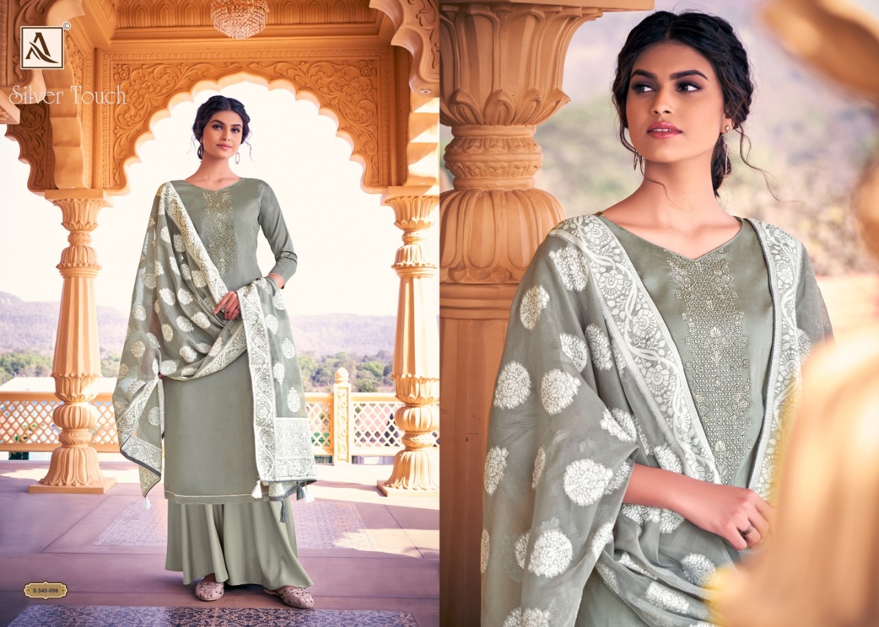 alok suit silver touch zam cotton elegant salwar suit catalog