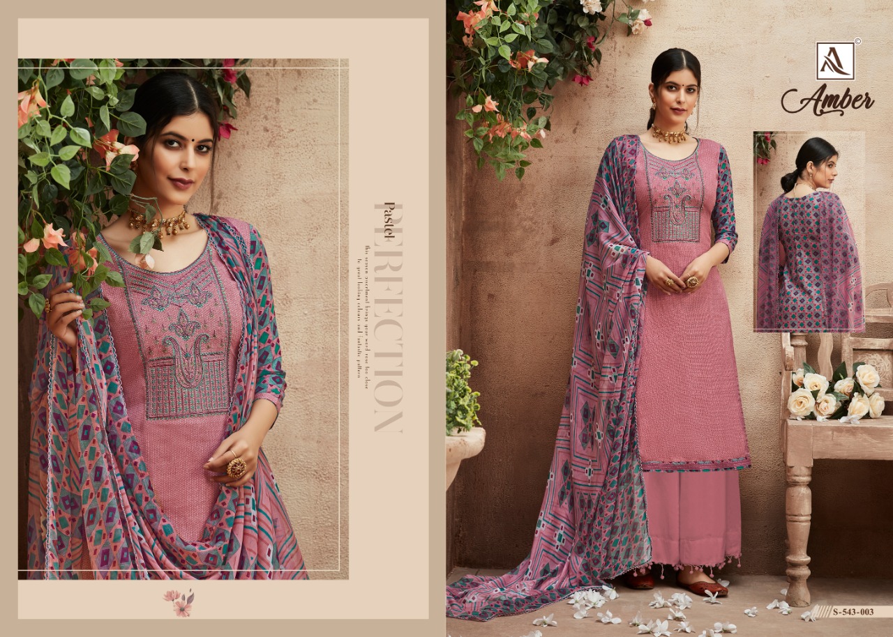 Alok Suits Amber Pure Nazneen Chiffon Printed Dupatta Fancy Salwar Kameez Collection