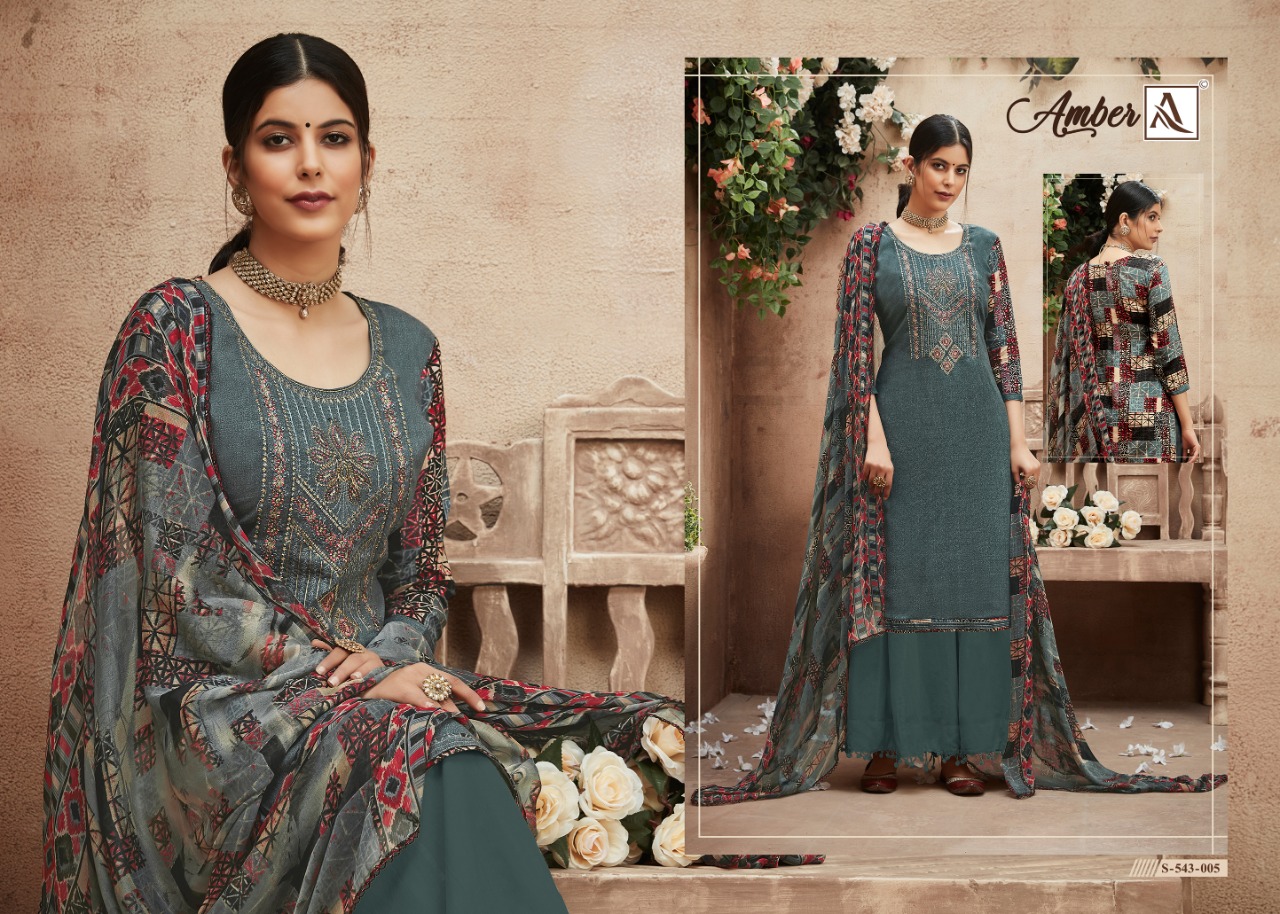 Alok Suits Amber Pure Nazneen Chiffon Printed Dupatta Fancy Salwar Kameez Collection