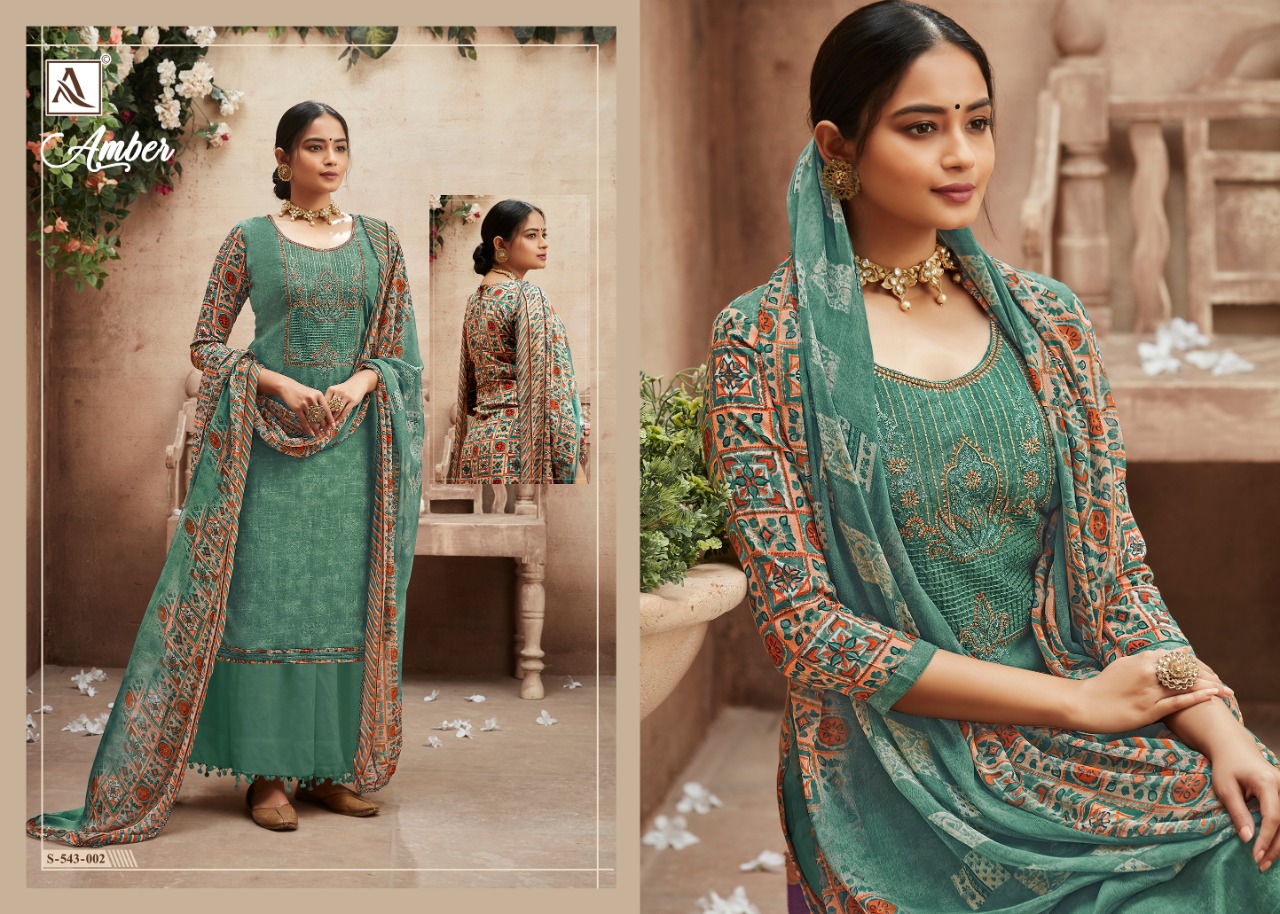 Alok Suits Amber Pure Nazneen Chiffon Printed Dupatta Fancy Salwar Kameez Collection