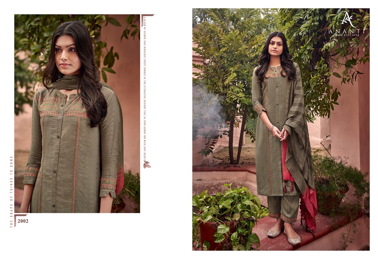 ananti nishra viscose gorgeous look kurti bottom with dupatta catalog