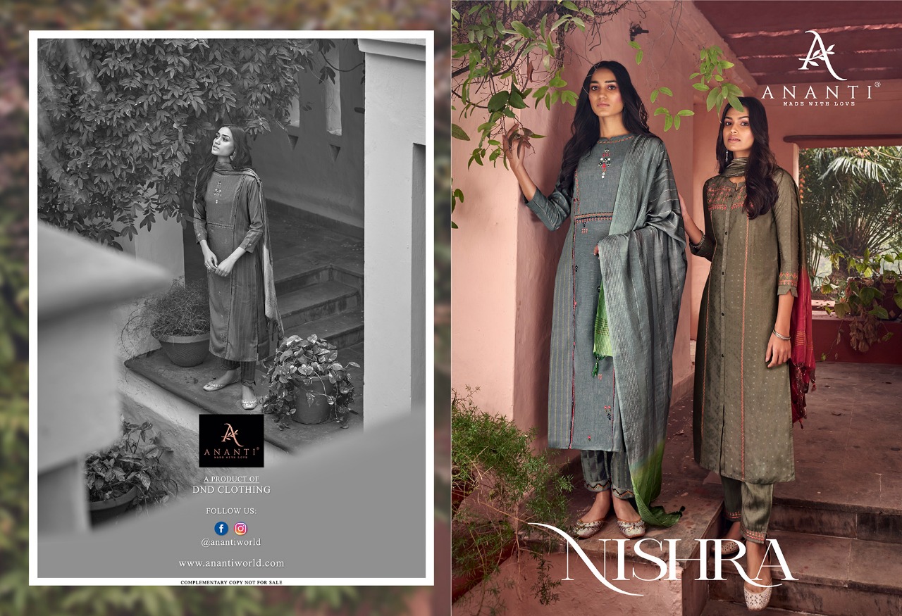 ananti nishra viscose gorgeous look kurti bottom with dupatta catalog