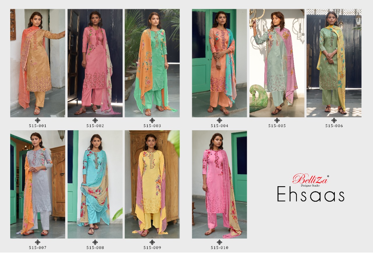 beliza desianer studio ehsaas jam cotton astonish Heavy Fancy Embroidery work salwar suit