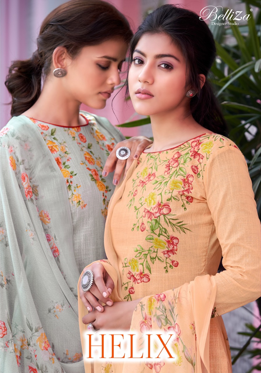 beliza desianer studio helix pure cotton astonishing print salwar suit catalog