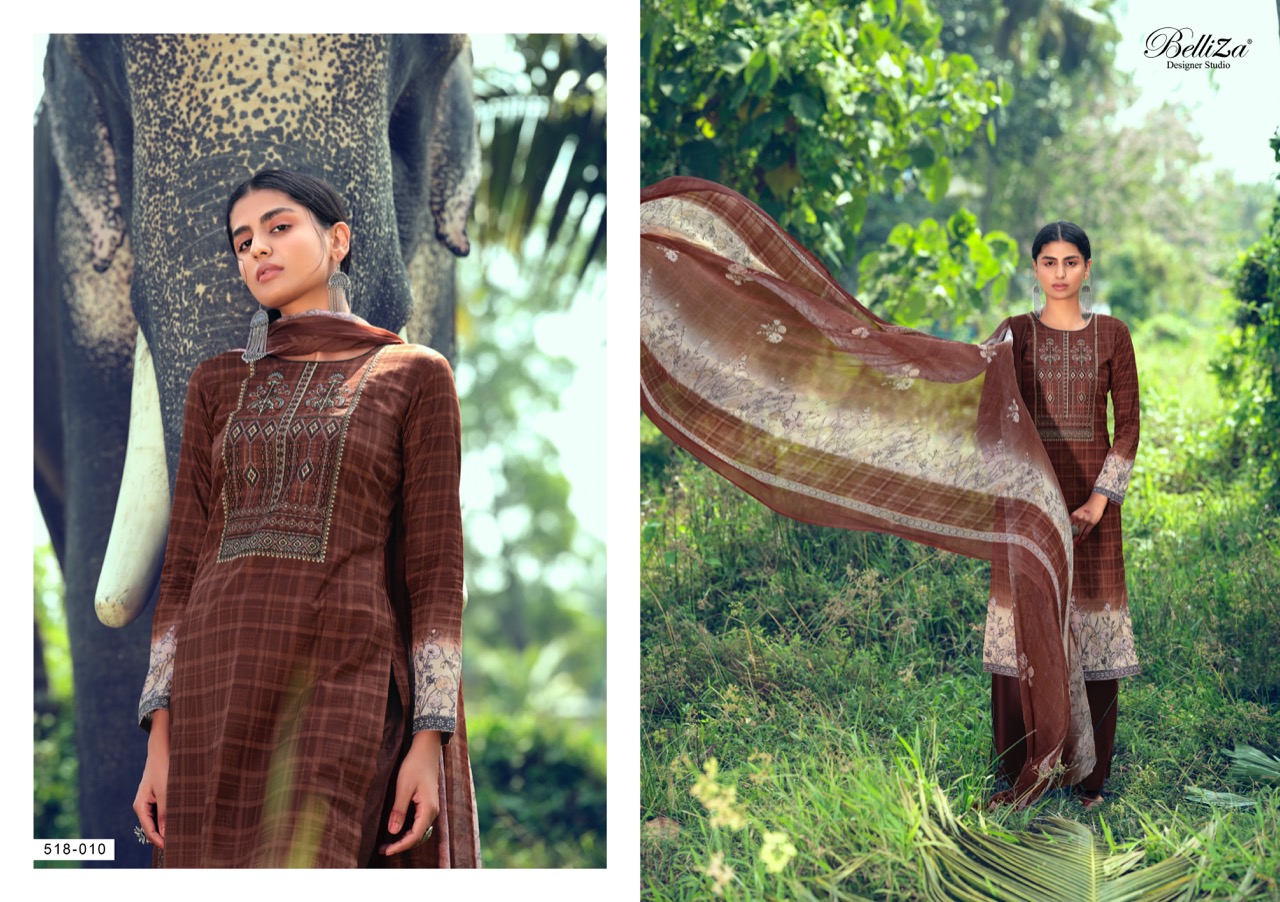 belliza designer studio nova cotton attrective print and colour salwar suit catalog