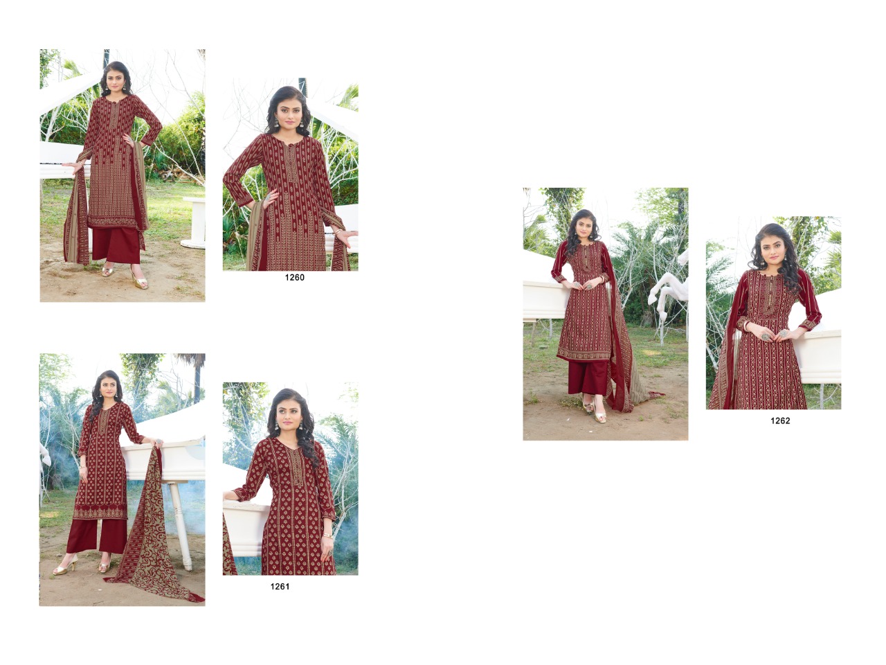 bipson kyraa maroon cotton graceful look salwar suit catalog