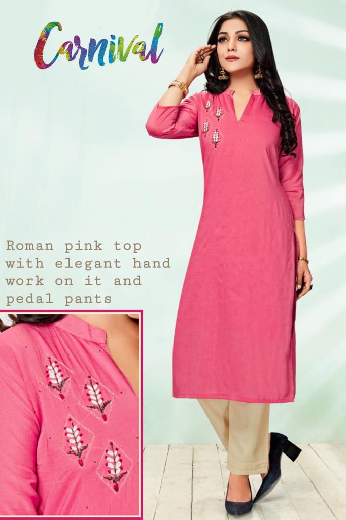 channel 9 carnival muslin catchy look kurti with pant catalog