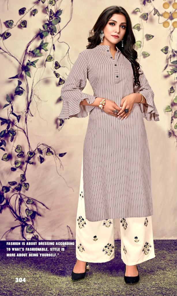 channel 9 seltos rayon decent look kurti with pant catalog