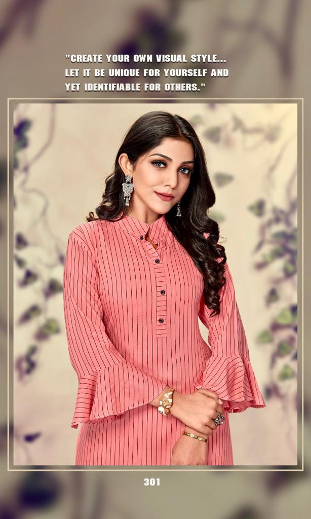 channel 9 seltos rayon decent look kurti with pant catalog