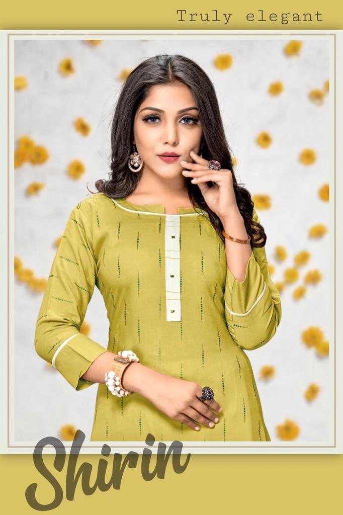 channel 9 shirin rayon catchy look kurti with  plazzo catalog