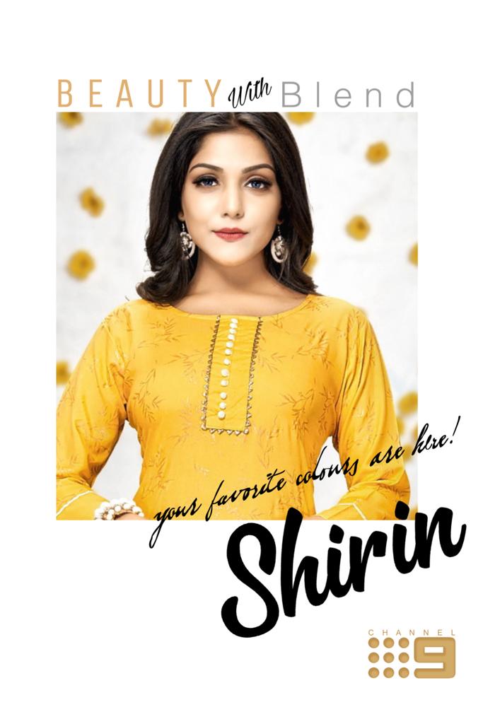 channel 9 shirin rayon catchy look kurti with  plazzo catalog