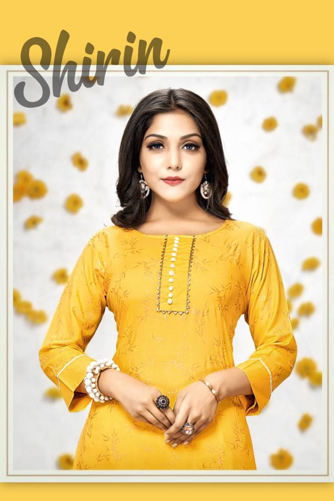 channel 9 shirin rayon catchy look kurti with  plazzo catalog