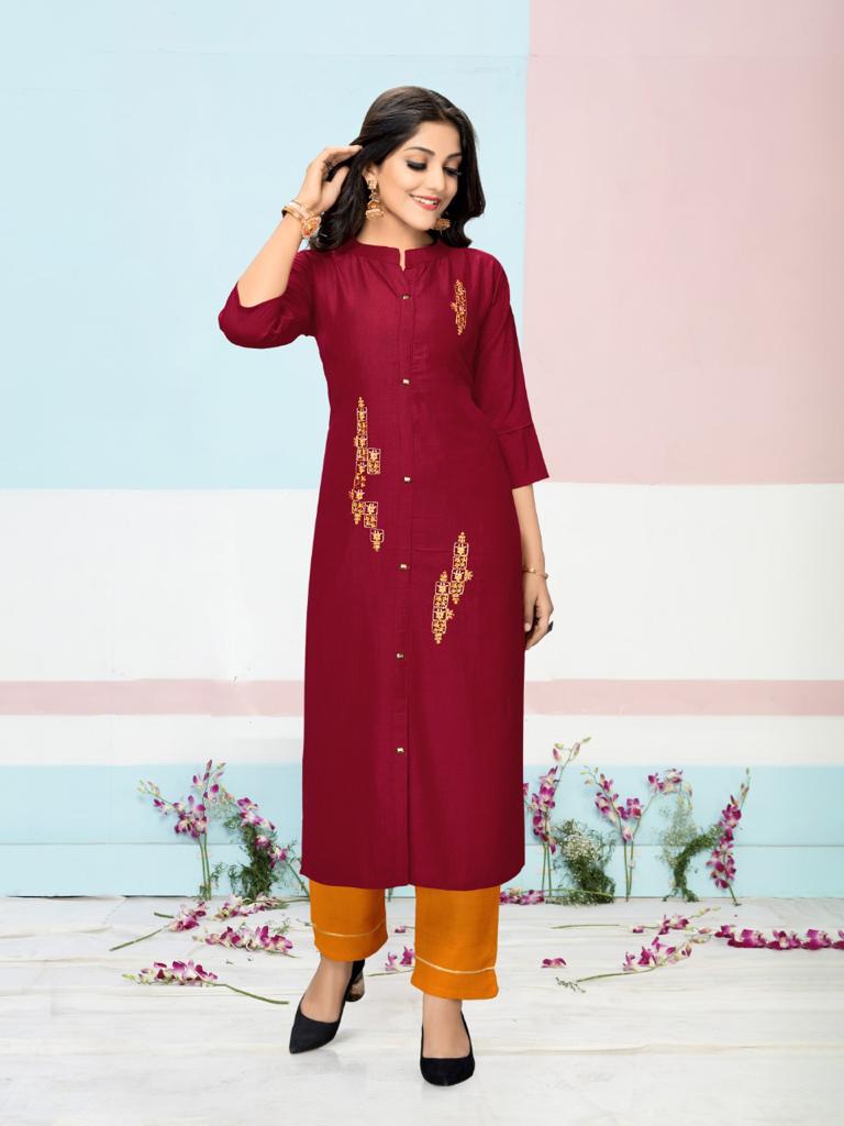 channel 9 zenith chinon silk catchy lok kurti with pant catalog