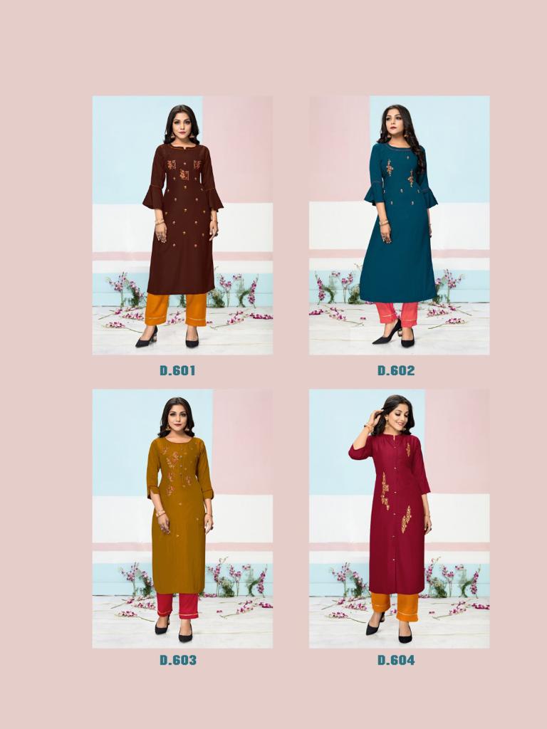 channel 9 zenith chinon silk catchy lok kurti with pant catalog