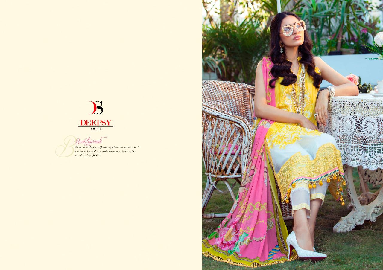 deepsy suit maria b m print cotton attrective print shiffon dupatta salwar suit catalog