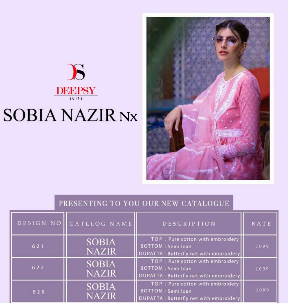 deepsy suit sobia nazir nx cotton Authentic fabric salwar suit catalog