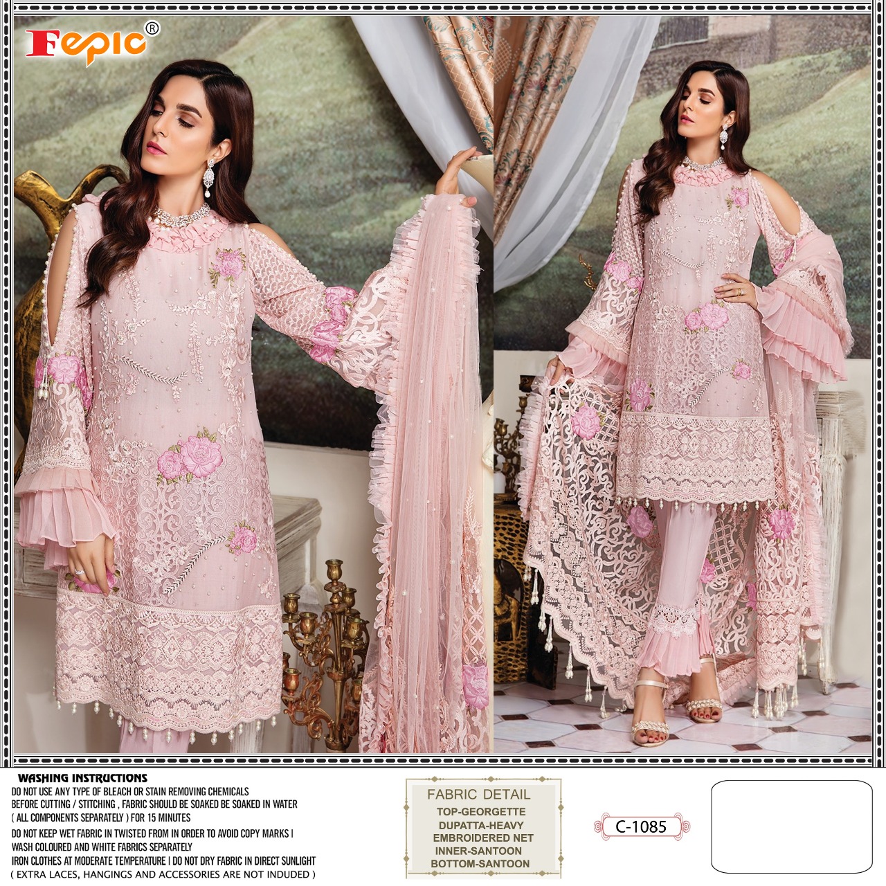 Fepic rosemeen c 1085 georgette elegant salwar suit catalog