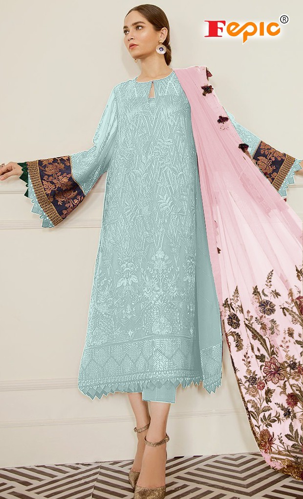 fepic rosemeen d no 66007 o georgette decent look salwar suit singal