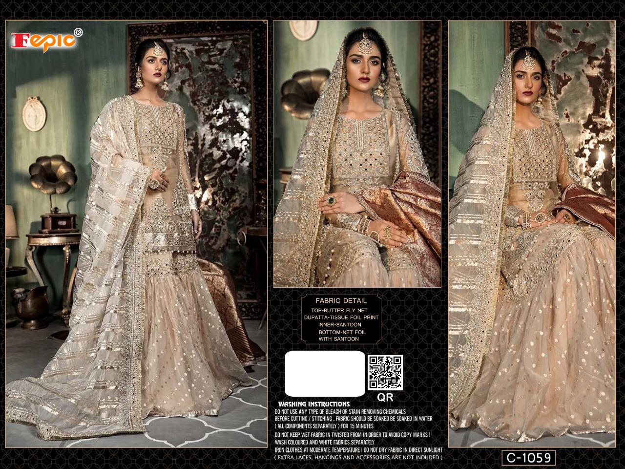 fepic rosemeen d no c 1059 organza  catchy look salwar suit singal