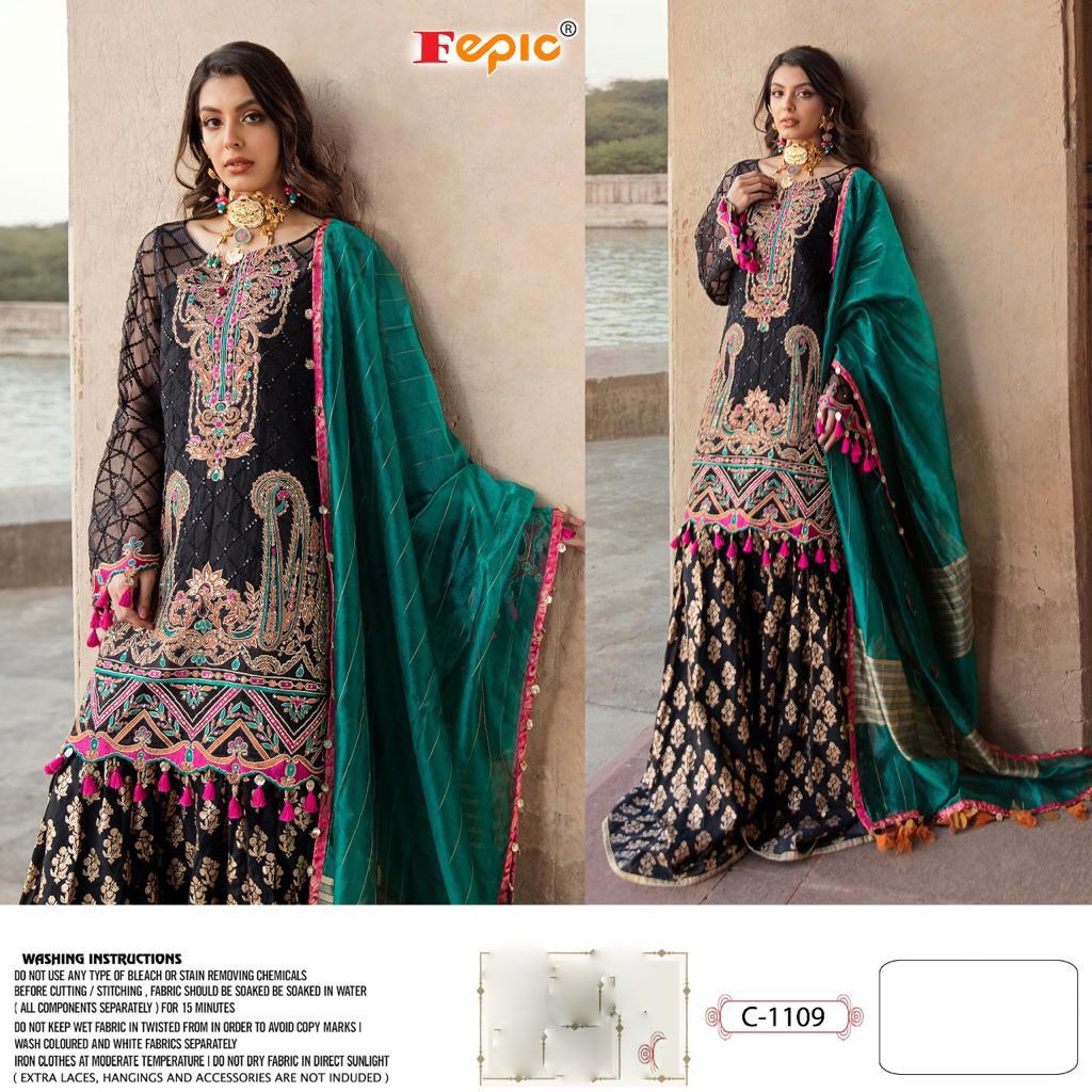 fepic rosemeen  c 1109 georgette astonishing salwar suit singal