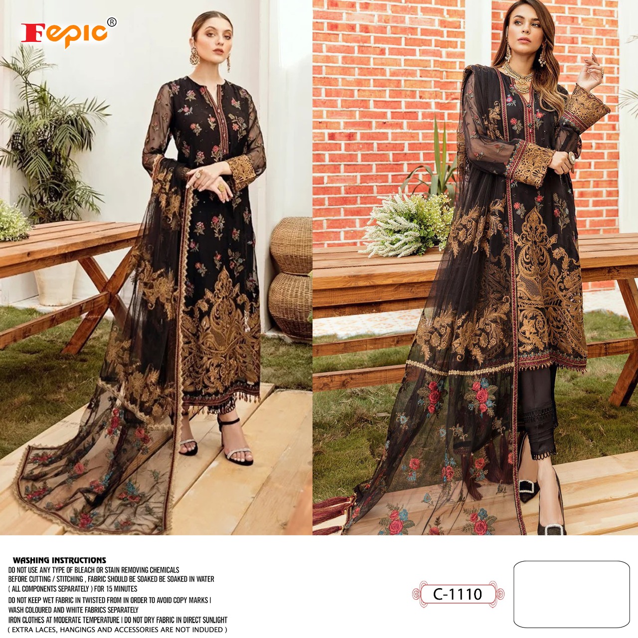 fepic rosemeen d no c 1110 georgette attrective look salwar suit singal