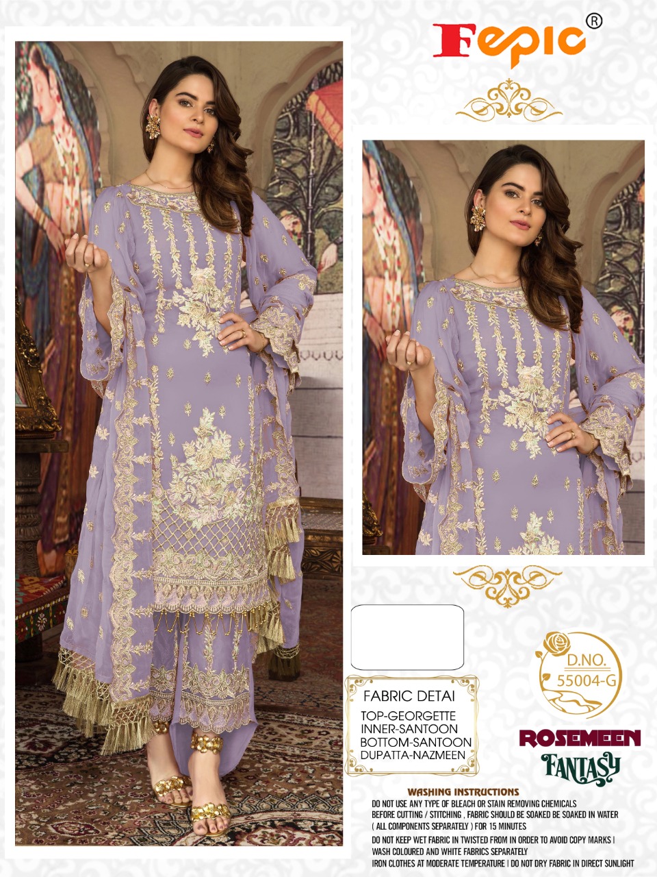 fepic rosemeen fantasy d no 55004 g georgette decent look salwar suit singal