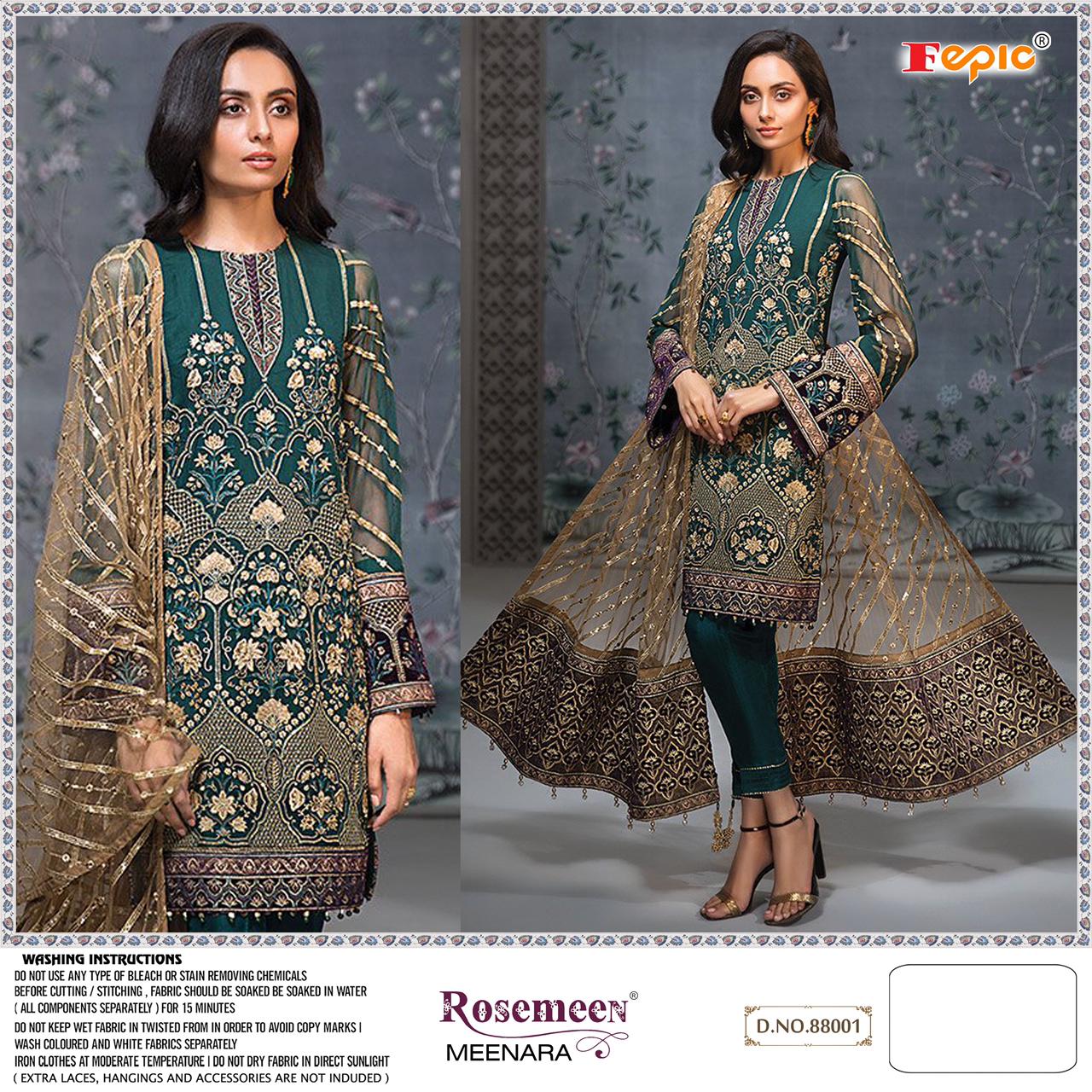 fepic rosemeen meenara georgette gorgeous look salwar suit singal