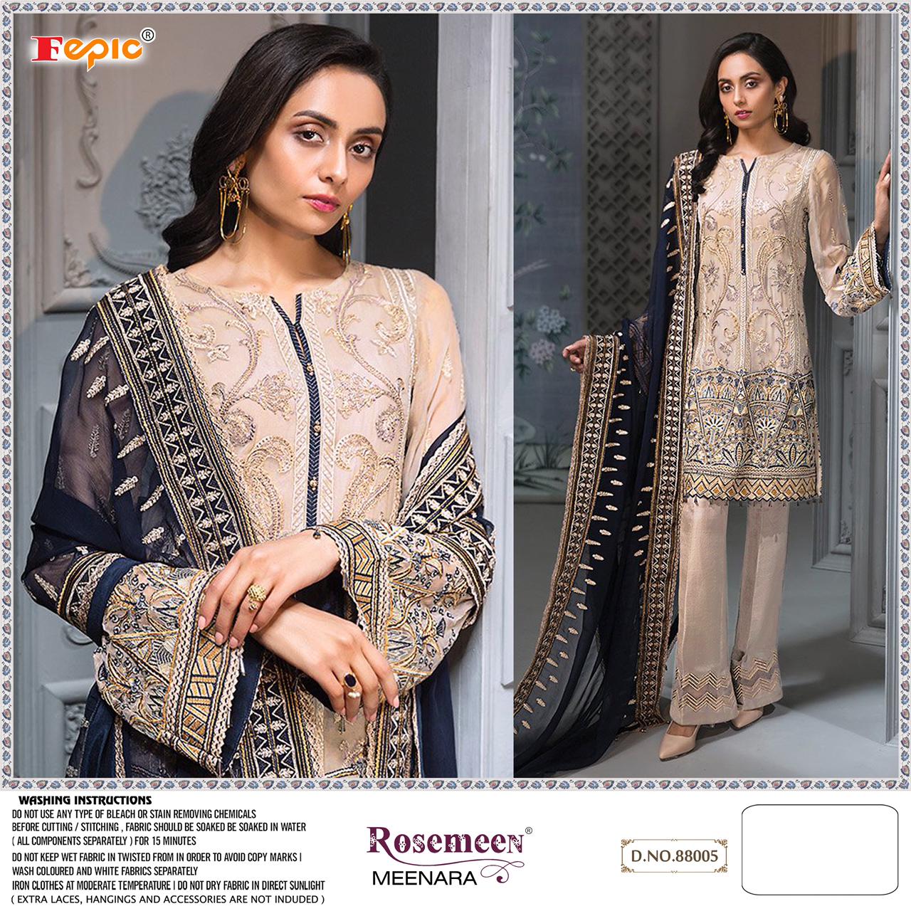 fepic rosemeen meenara georgette gorgeous look salwar suit singal