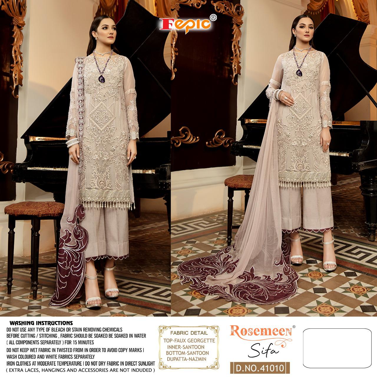 fepic rosemeen sifa faux georgette astonishing look salwar suit