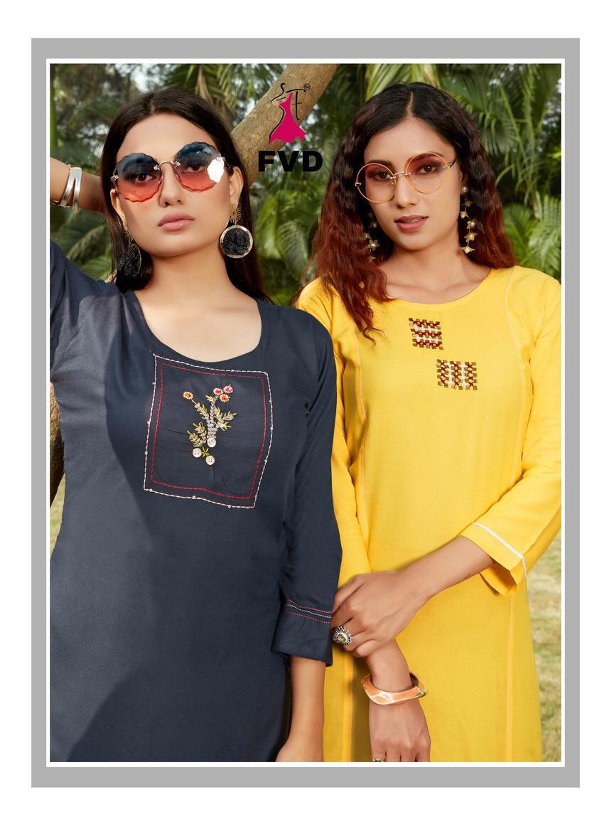 fvd begum vol 1 rayon innovative style kurti with plazzo catalog