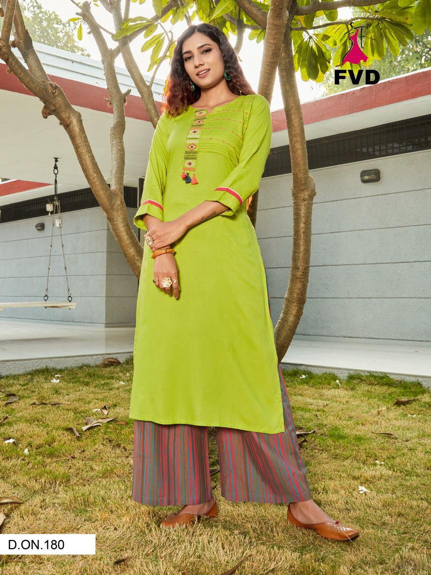 fvd begum vol 1 rayon innovative style kurti with plazzo catalog