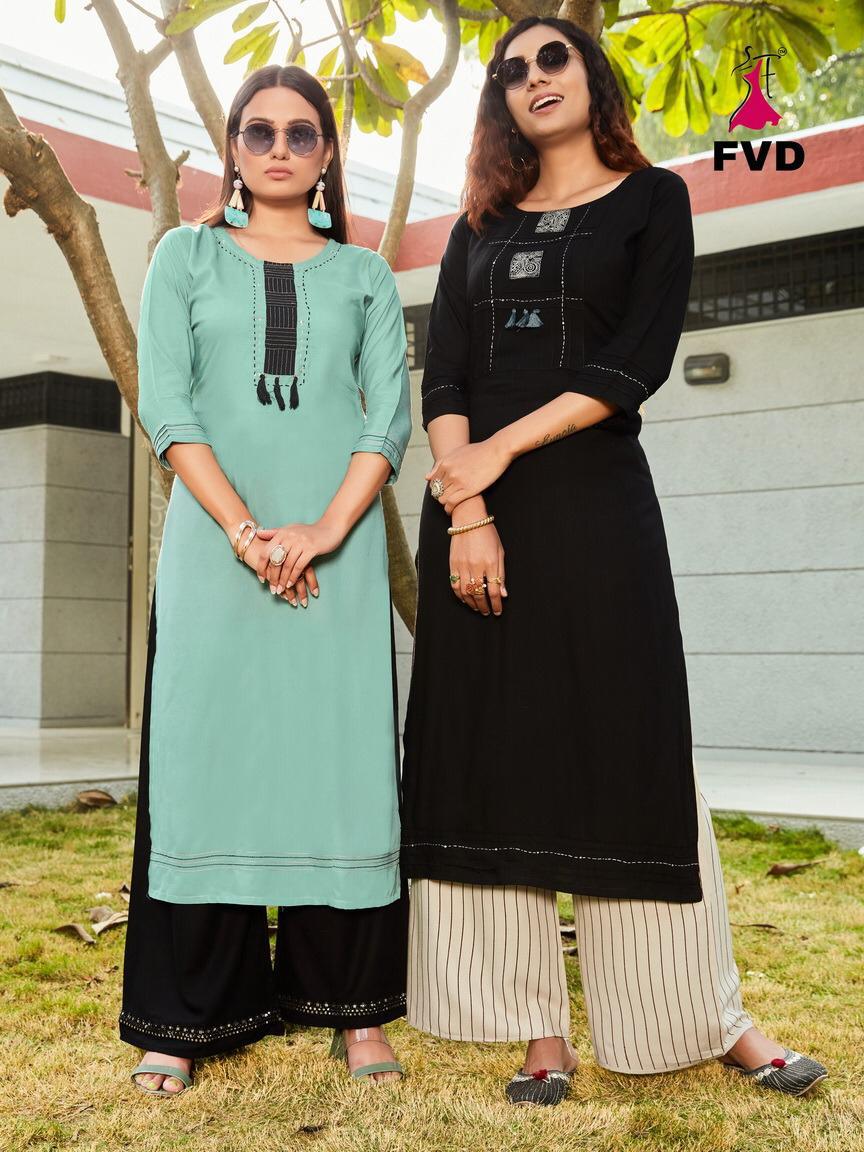 fvd begum vol 1 rayon innovative style kurti with plazzo catalog