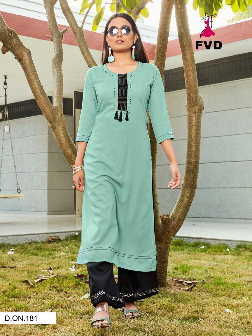 fvd begum vol 1 rayon innovative style kurti with plazzo catalog