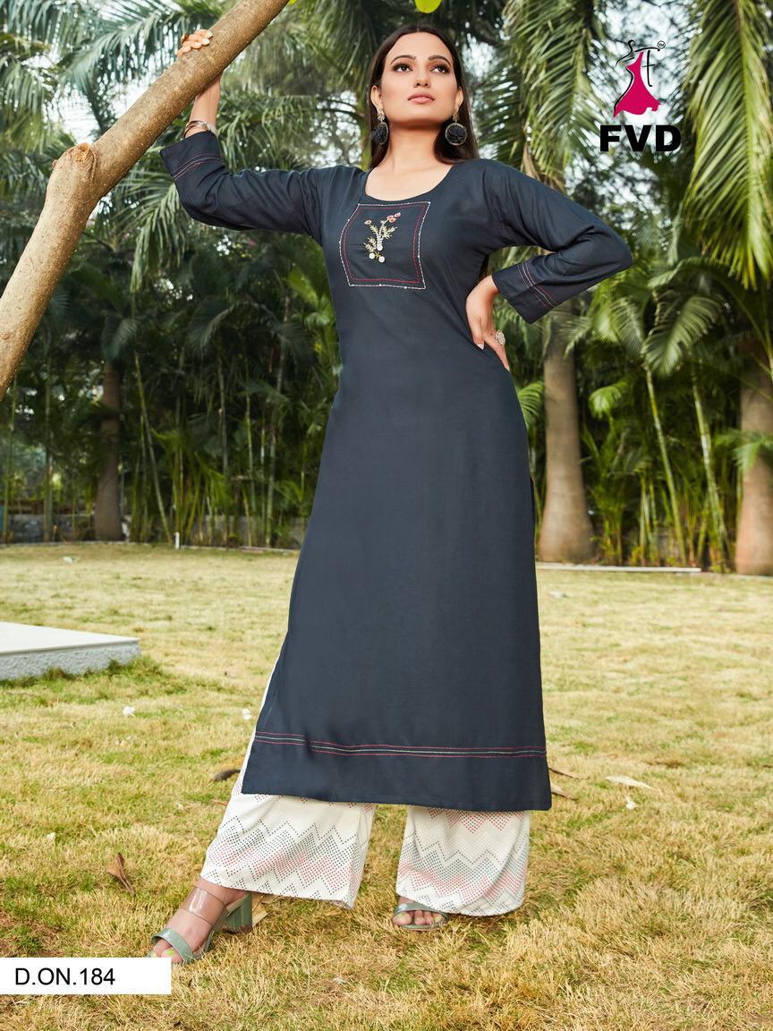 fvd begum vol 1 rayon innovative style kurti with plazzo catalog