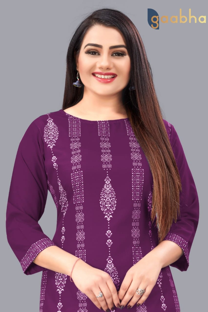 gaabha 5000 series d no 5001 polyester catchy look kurti size set