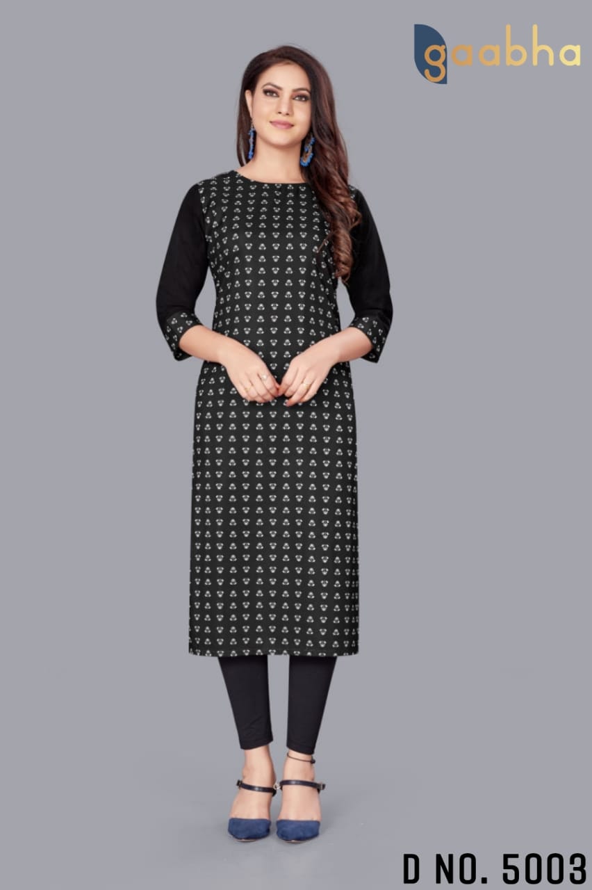 gaabha 5000 series d no 5003 polyester innovative look kurti size set