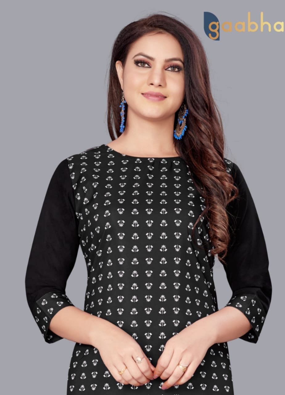 gaabha 5000 series d no 5003 polyester innovative look kurti size set