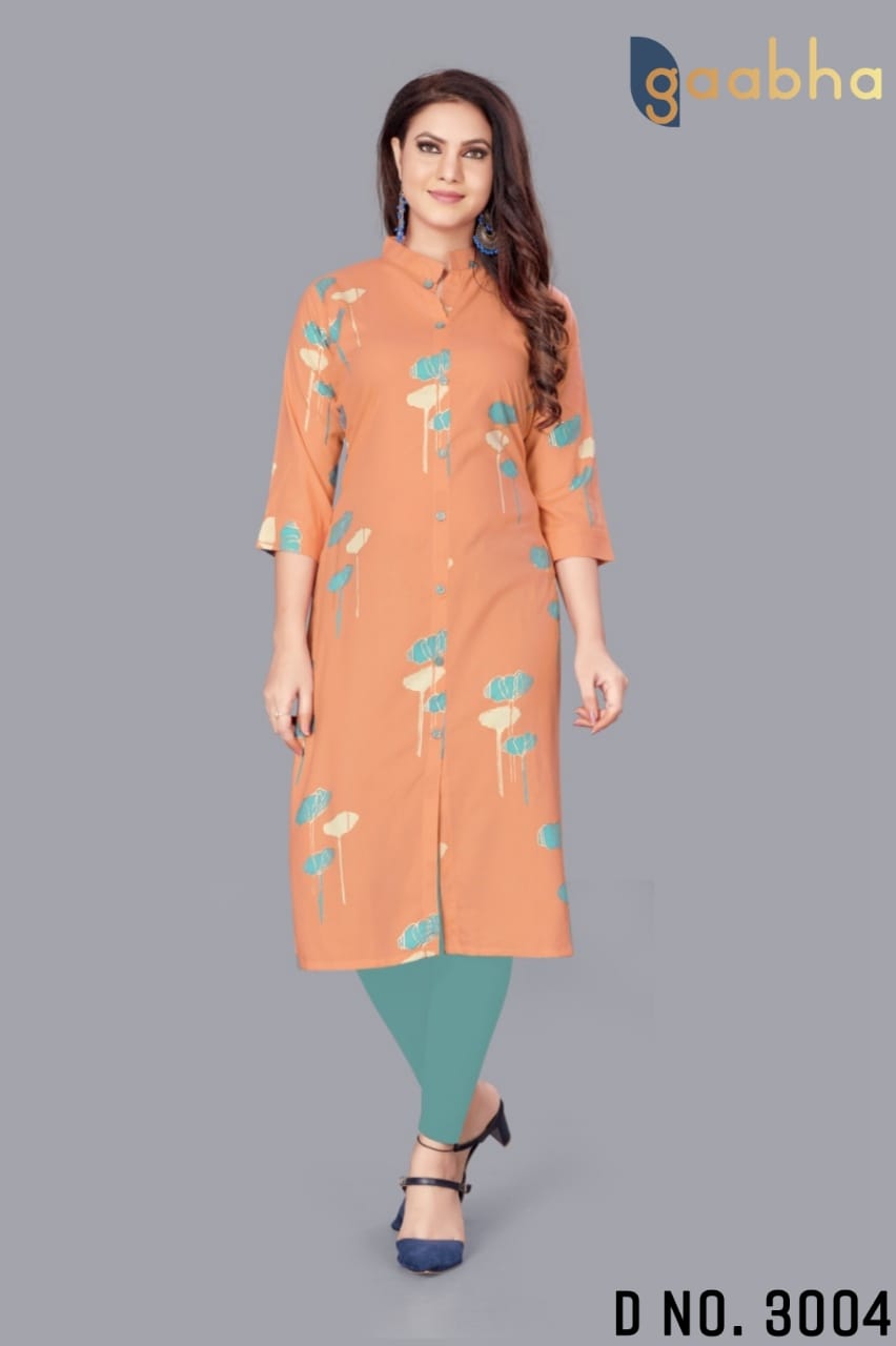 gaabha ekin 3 viscose rayon decent colours kurti colour set