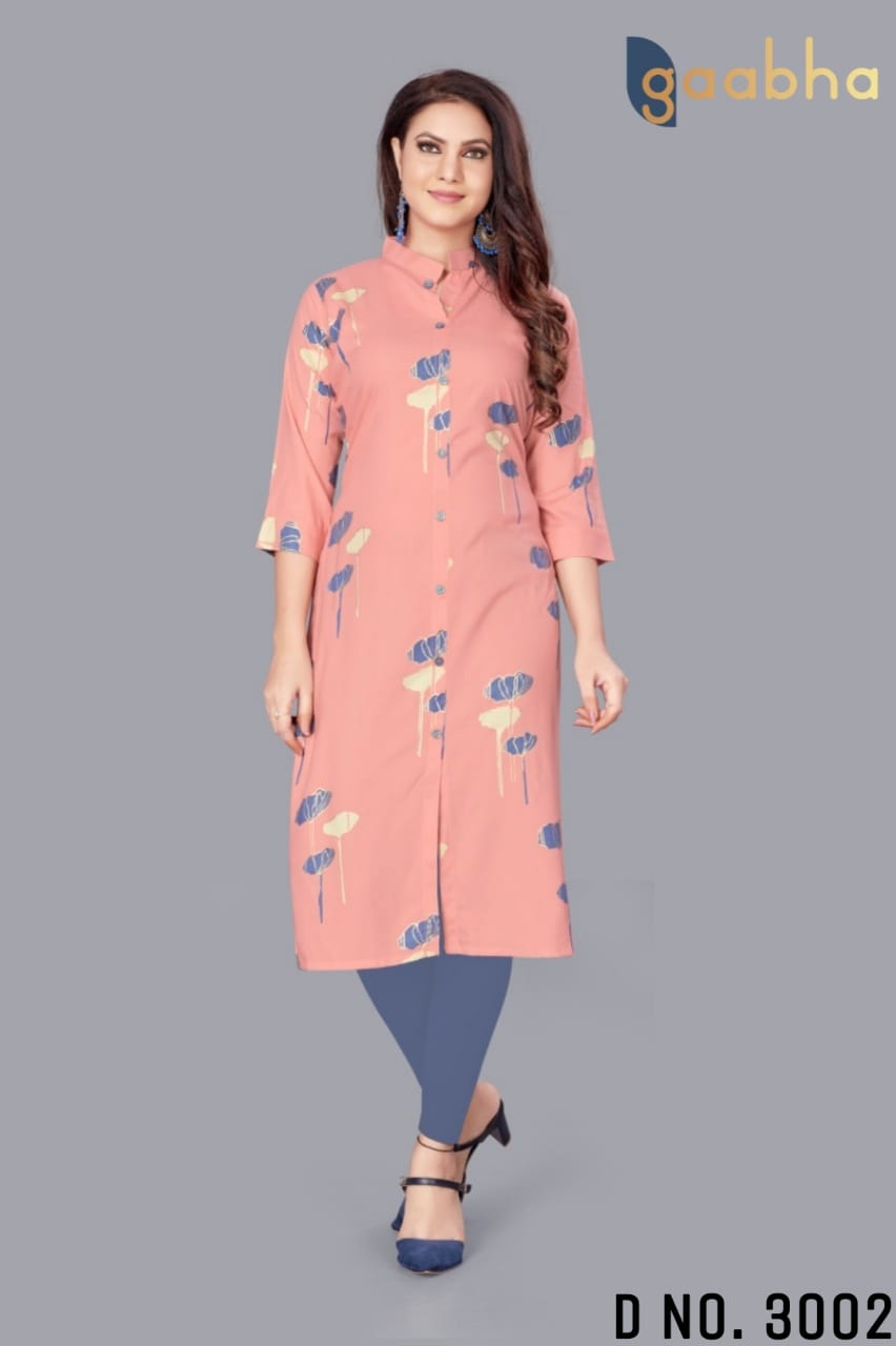 gaabha ekin 3 viscose rayon decent colours kurti colour set