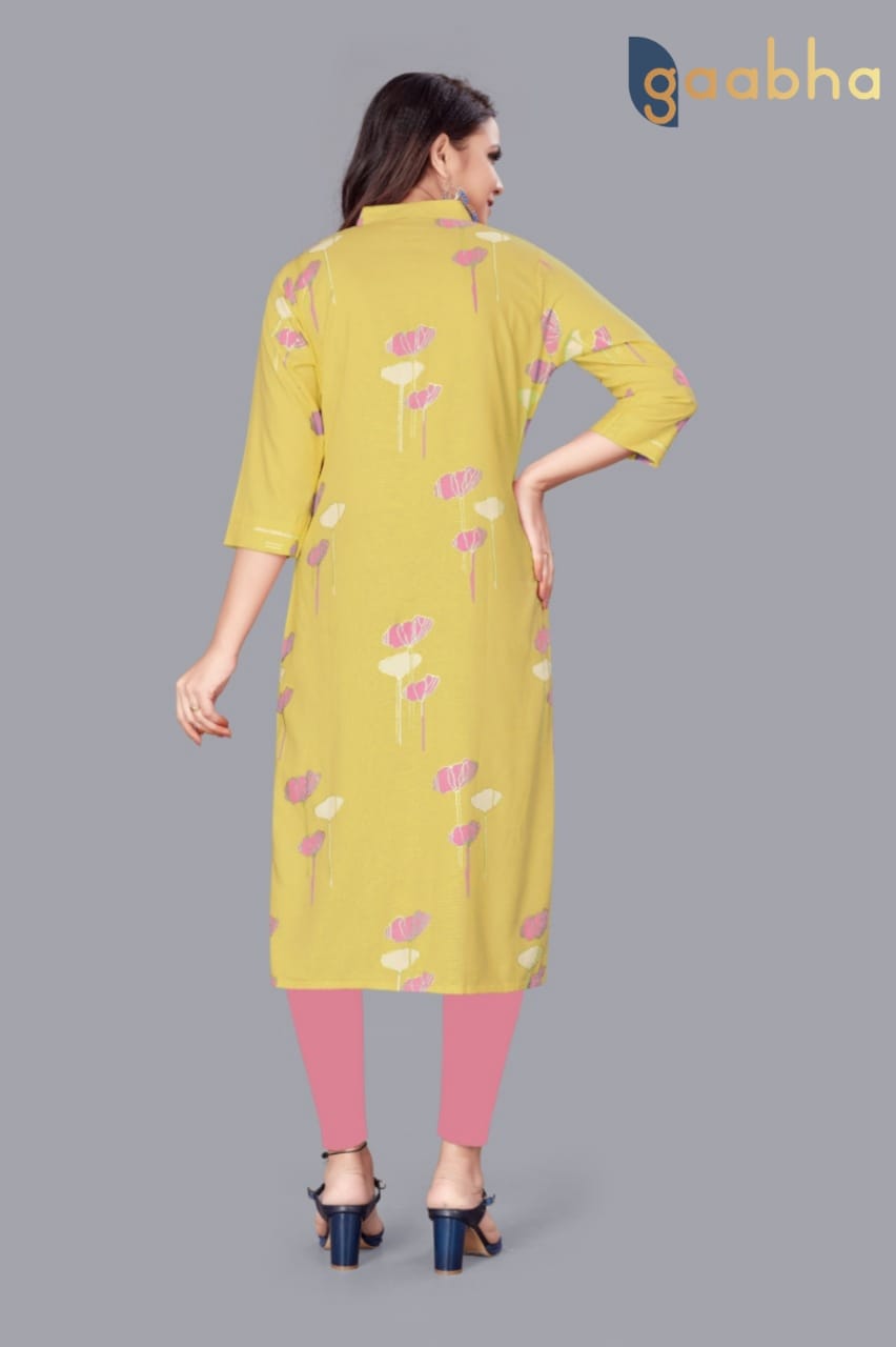 gaabha ekin 3 viscose rayon decent colours kurti colour set