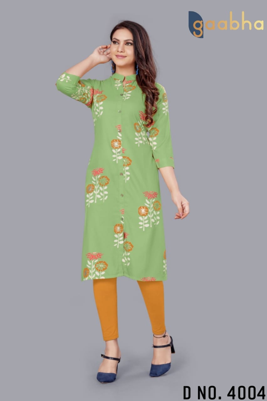 gaabha ekin 4 viscose rayon simple look  kurti colour set