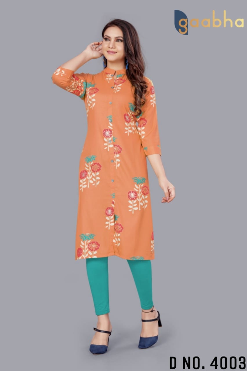 gaabha ekin 4 viscose rayon simple look  kurti colour set