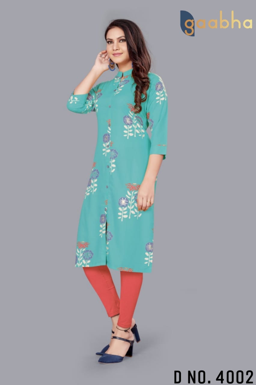 gaabha ekin 4 viscose rayon simple look  kurti colour set