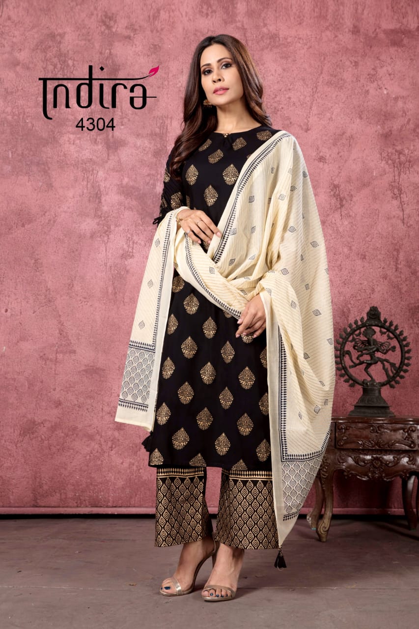 indira afreen rayon attrective print kurti Bottom with dupatta catalog