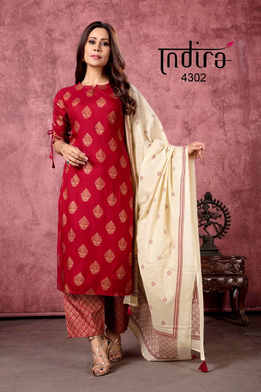 indira afreen rayon attrective print kurti Bottom with dupatta catalog