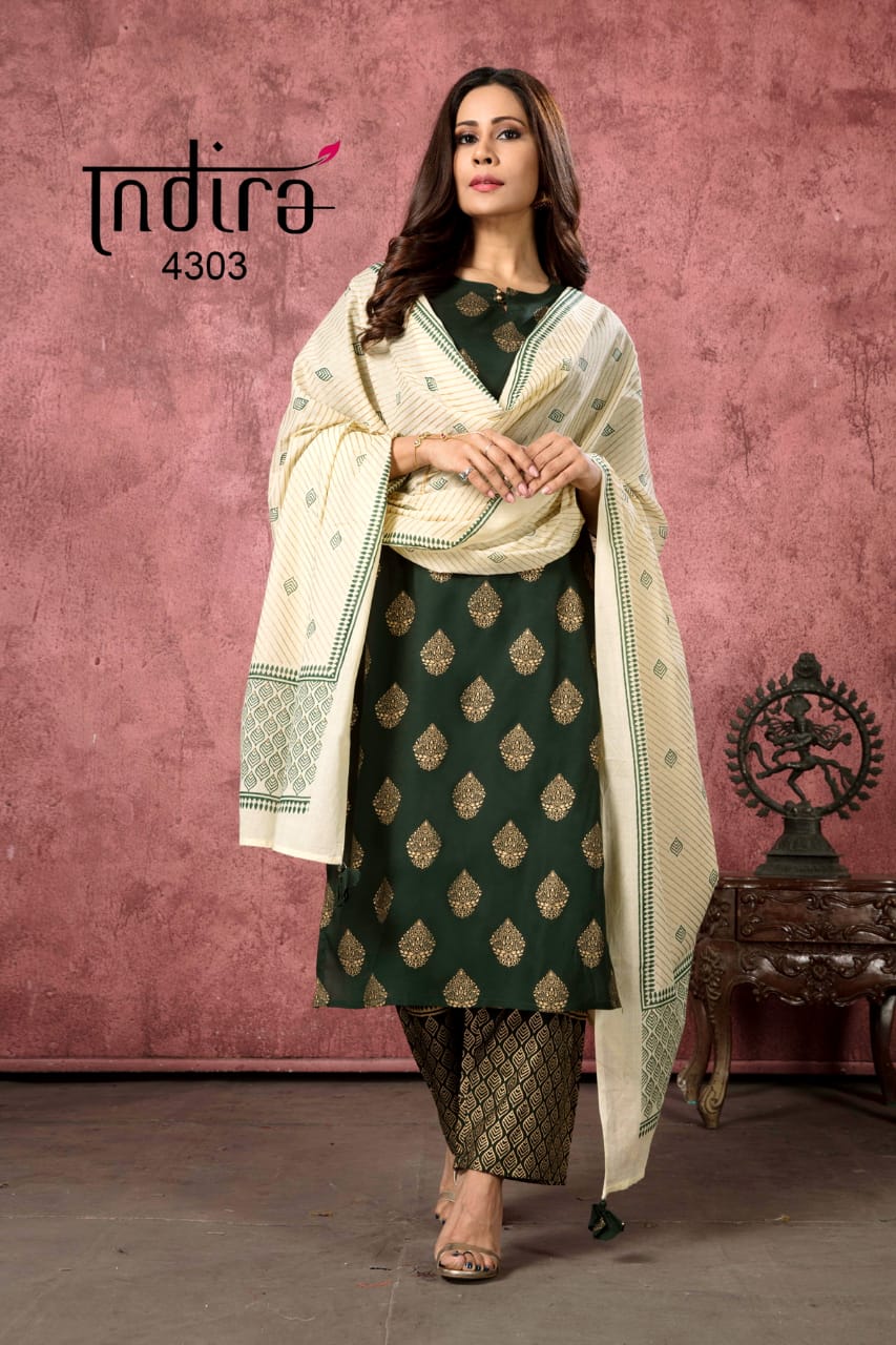 indira afreen rayon attrective print kurti Bottom with dupatta catalog