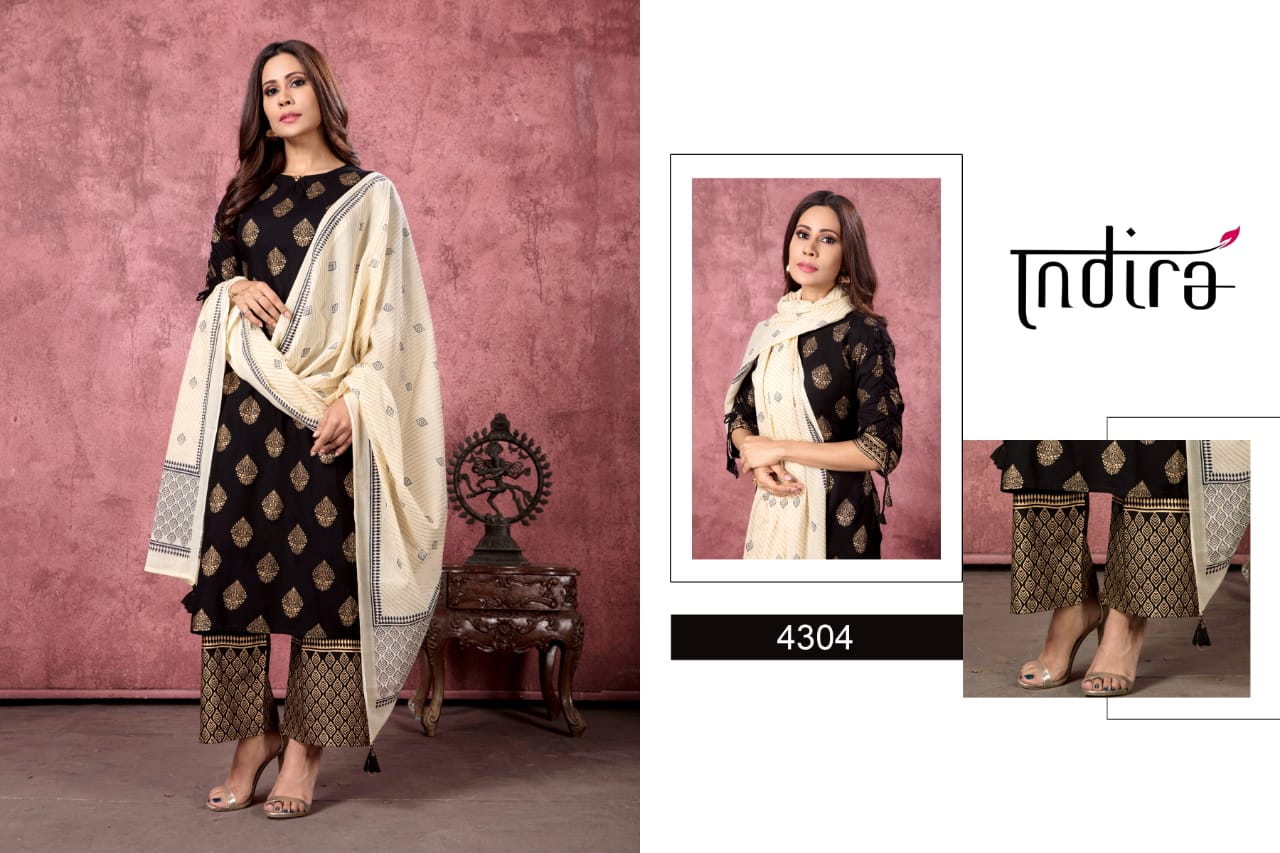 indira afreen rayon attrective print kurti Bottom with dupatta catalog